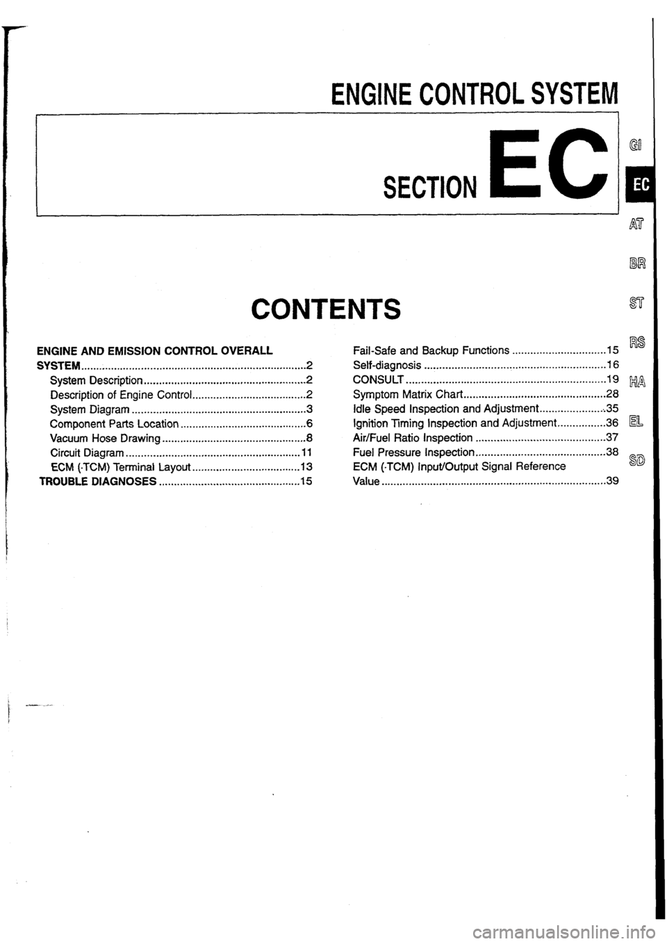 NISSAN SKYLINE 1994  Service Repair Manual 