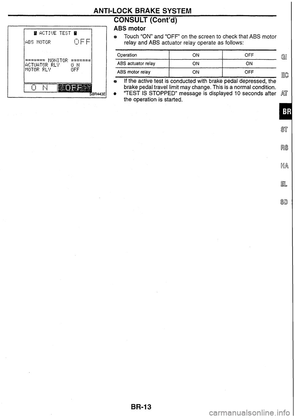 NISSAN SKYLINE 1994  Service Owners Manual 