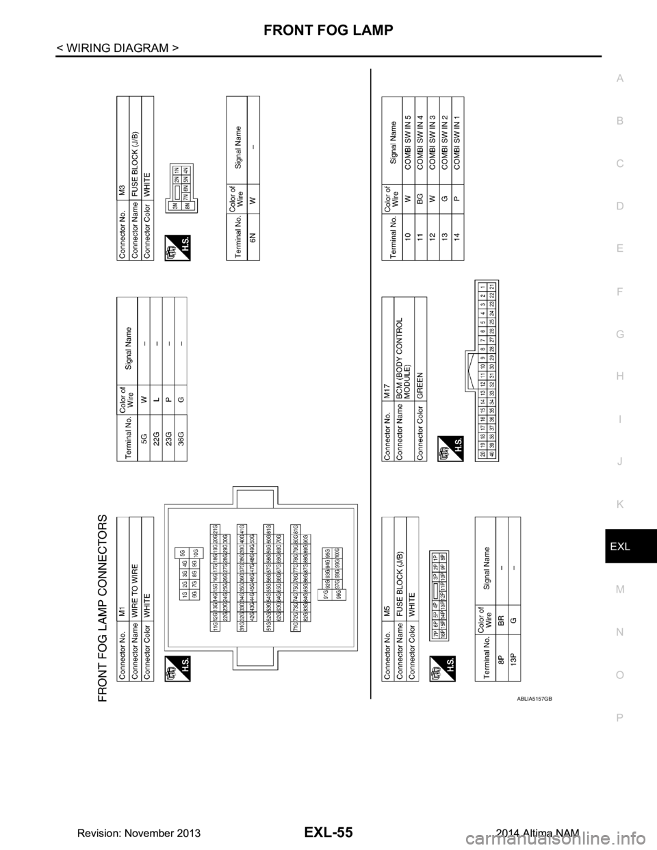 NISSAN TEANA 2014 Service Manual
FRONT FOG LAMPEXL-55
< WIRING DIAGRAM >
C
D E
F
G H
I
J
K
M A
B
EXL
N
O P
ABLIA5157GB
Revision: November 20132014 Altima NAMRevision: November 20132014 Altima NAM NISSAN TEANA 2014 Service Manual
FRONT FOG LAMPEXL-55
< WIRING DIAGRAM >
C
D E
F
G H
I
J
K
M A
B
EXL
N
O P
ABLIA5157GB
Revision: November 20132014 Altima NAMRevision: November 20132014 Altima NAM