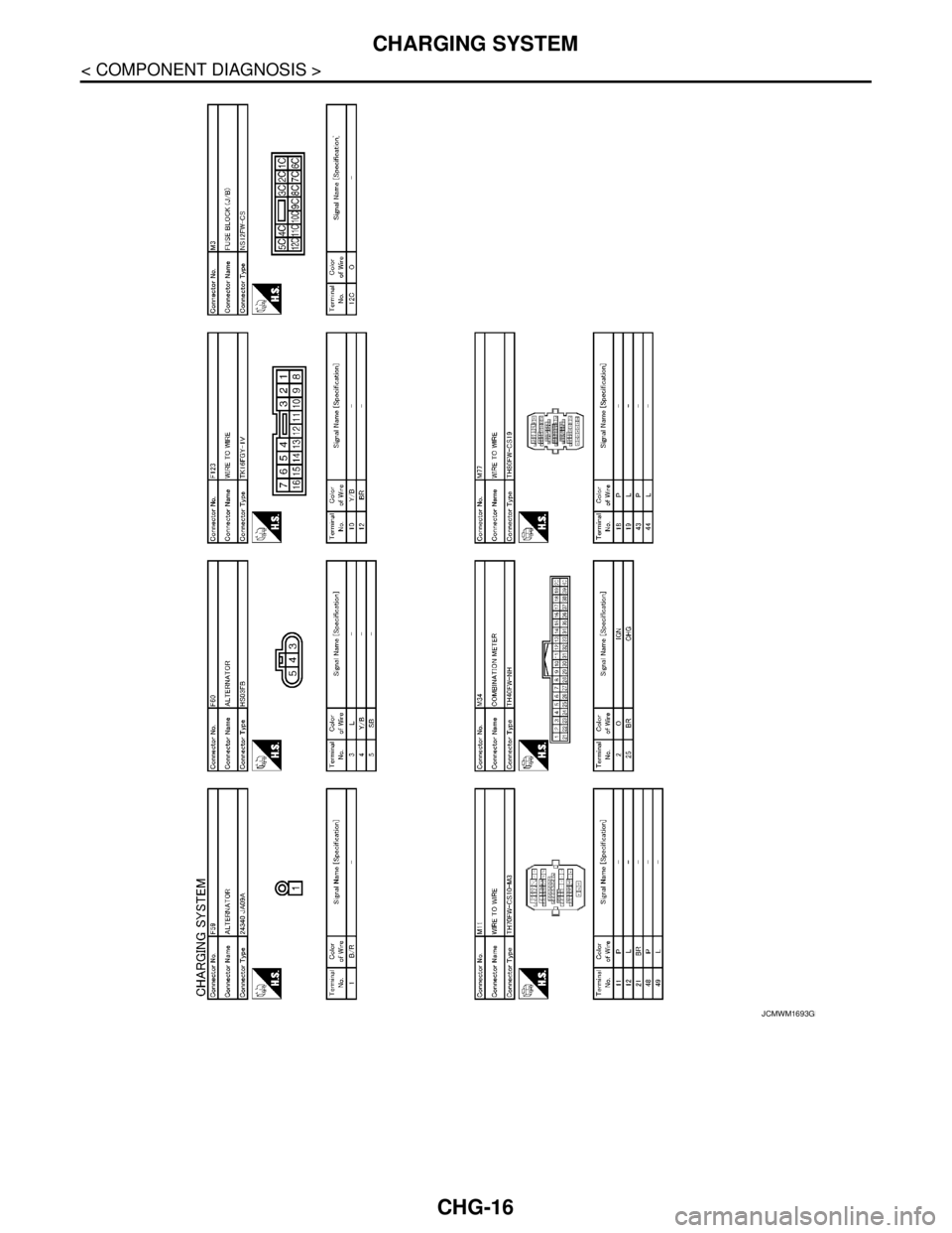 NISSAN TEANA 2008  Service Manual CHG-16
< COMPONENT DIAGNOSIS >
CHARGING SYSTEM
JCMWM1693GB 