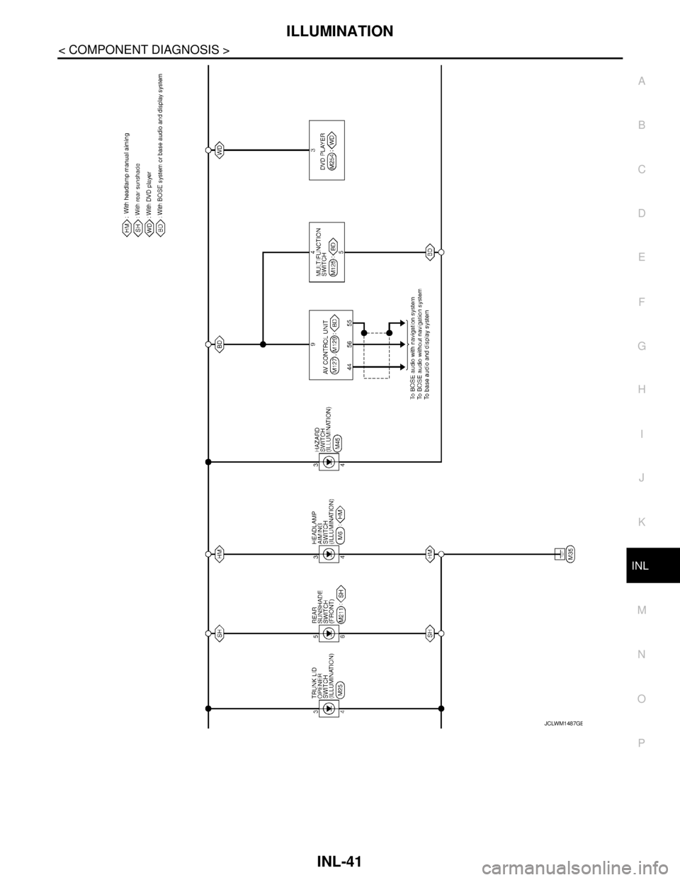 NISSAN TEANA 2008 Service Manual ILLUMINATION
INL-41
< COMPONENT DIAGNOSIS >
C
D
E
F
G
H
I
J
K
MA
B
INL
N
O
P
JCLWM1487GB NISSAN TEANA 2008 Service Manual ILLUMINATION
INL-41
< COMPONENT DIAGNOSIS >
C
D
E
F
G
H
I
J
K
MA
B
INL
N
O
P
JCLWM1487GB