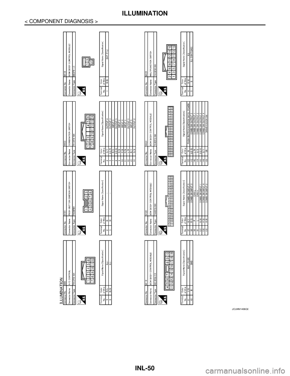 NISSAN TEANA 2008  Service Manual INL-50
< COMPONENT DIAGNOSIS >
ILLUMINATION
JCLWM1496GB 