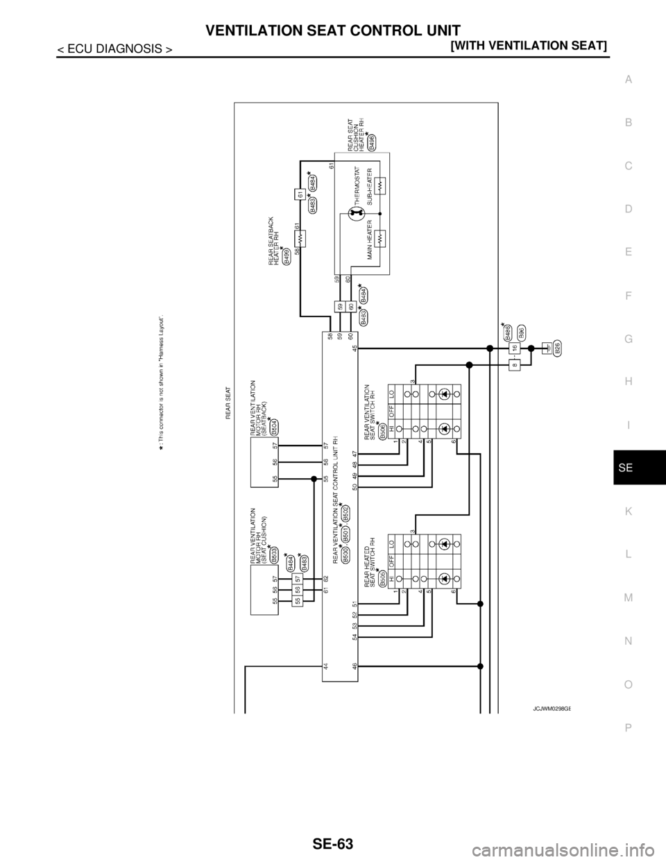 NISSAN TEANA 2008  Service Manual VENTILATION SEAT CONTROL UNIT
SE-63
< ECU DIAGNOSIS >[WITH VENTILATION SEAT]
C
D
E
F
G
H
I
K
L
MA
B
SE
N
O
P
JCJWM0298GB 