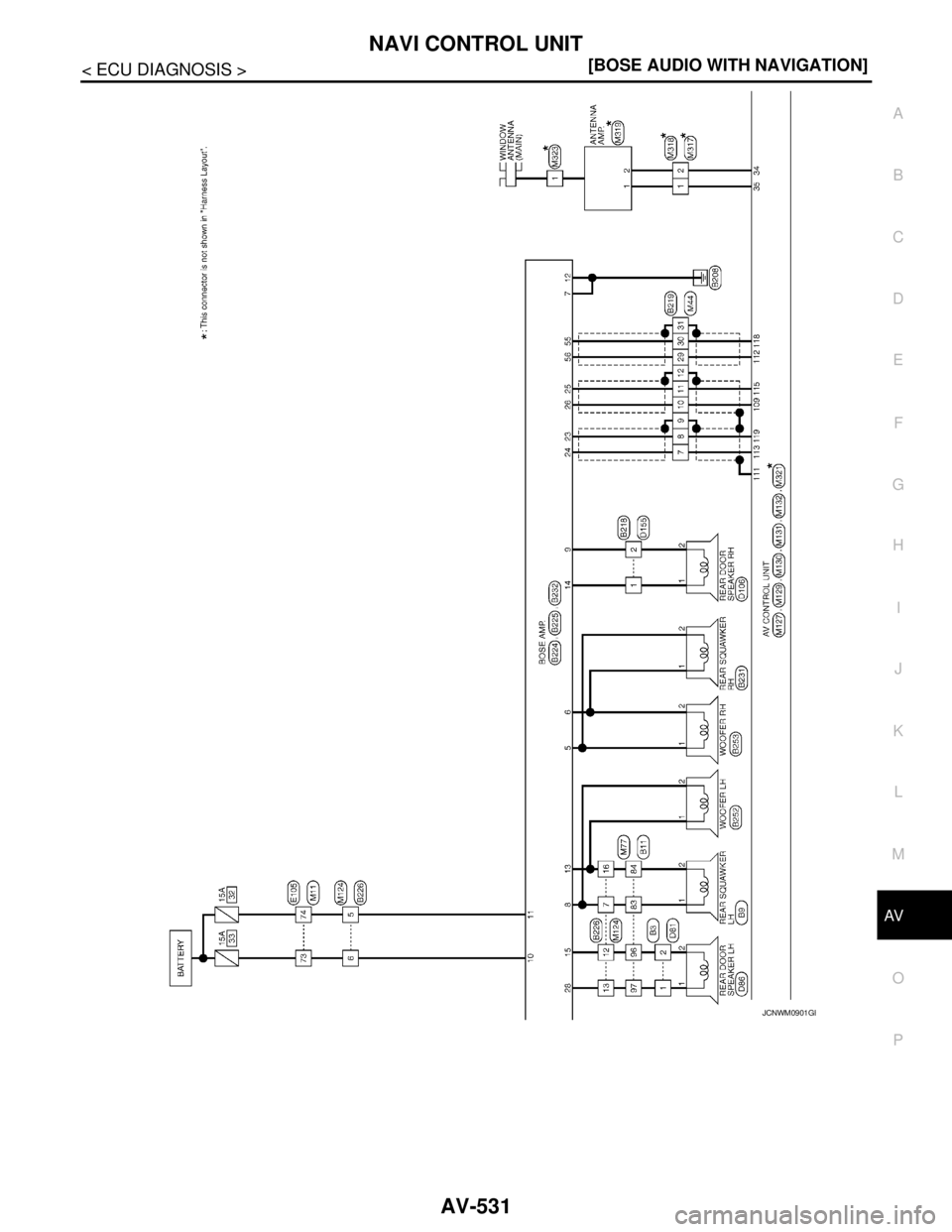 NISSAN TEANA 2008  Service Manual AV
NAVI CONTROL UNIT
AV-531
< ECU DIAGNOSIS >[BOSE AUDIO WITH NAVIGATION]
C
D
E
F
G
H
I
J
K
L
MB A
O
P
JCNWM0901GB 