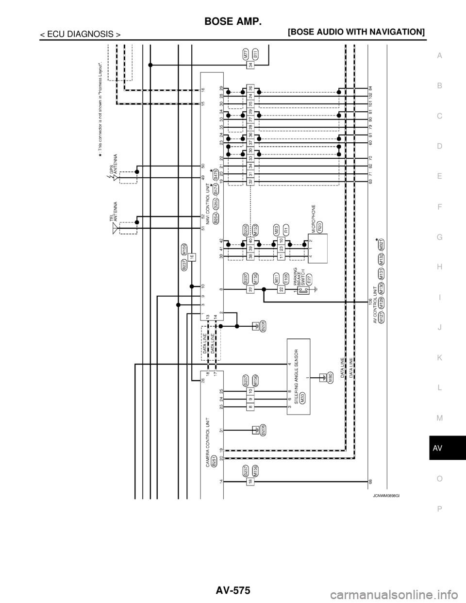 NISSAN TEANA 2008  Service Manual AV
BOSE AMP.
AV-575
< ECU DIAGNOSIS >[BOSE AUDIO WITH NAVIGATION]
C
D
E
F
G
H
I
J
K
L
MB A
O
P
JCNWM0898GB 