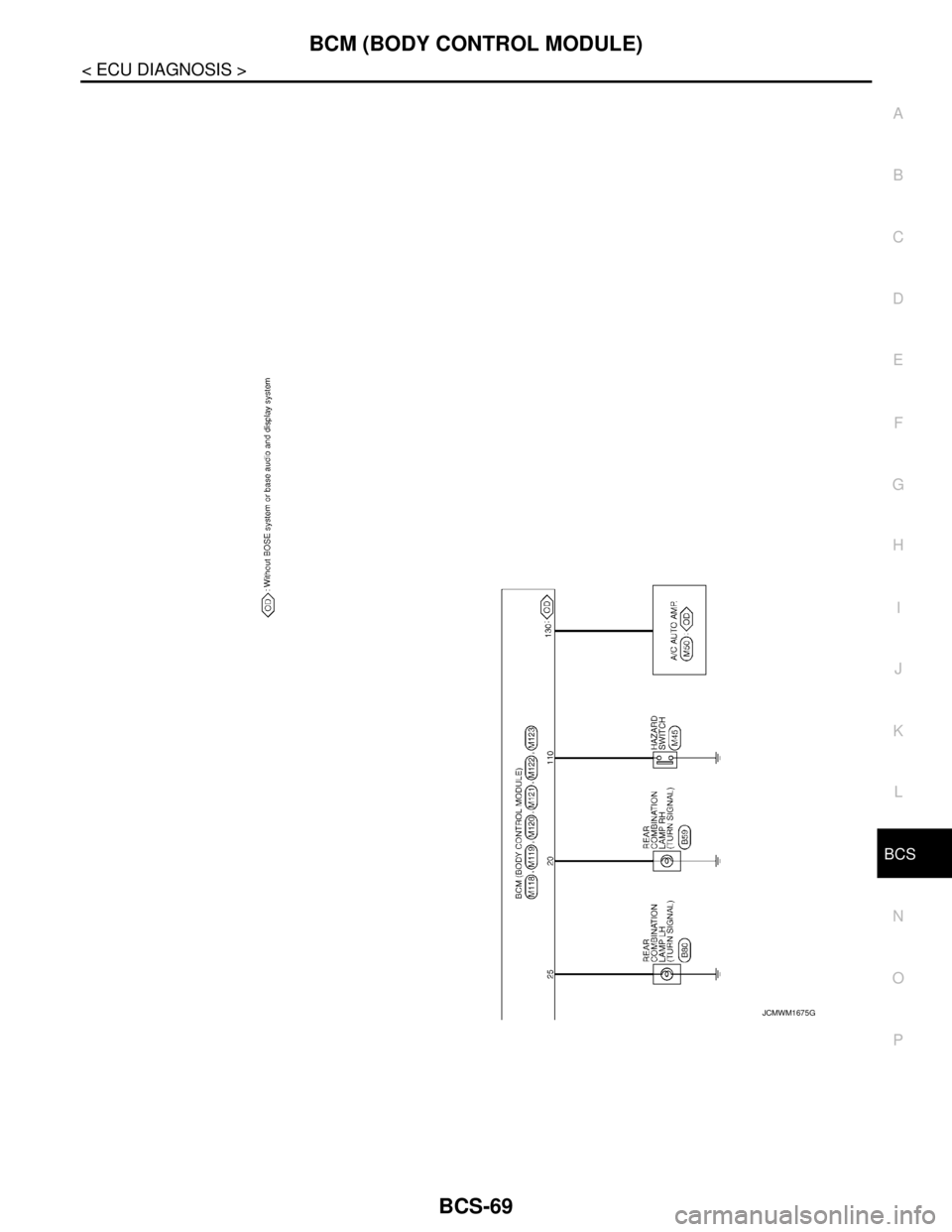 NISSAN TEANA 2008  Service Manual BCS
BCM (BODY CONTROL MODULE)
BCS-69
< ECU DIAGNOSIS >
C
D
E
F
G
H
I
J
K
L B A
O
P N
JCMWM1675GB 