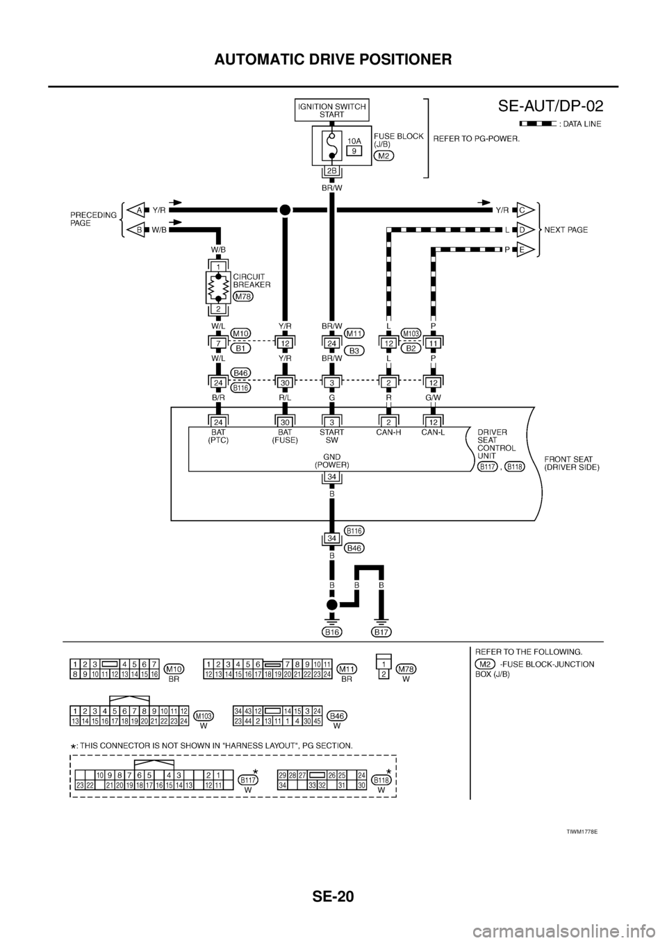 NISSAN TEANA 2003  Service Manual SE-20
AUTOMATIC DRIVE POSITIONER
 
TIWM1778E 