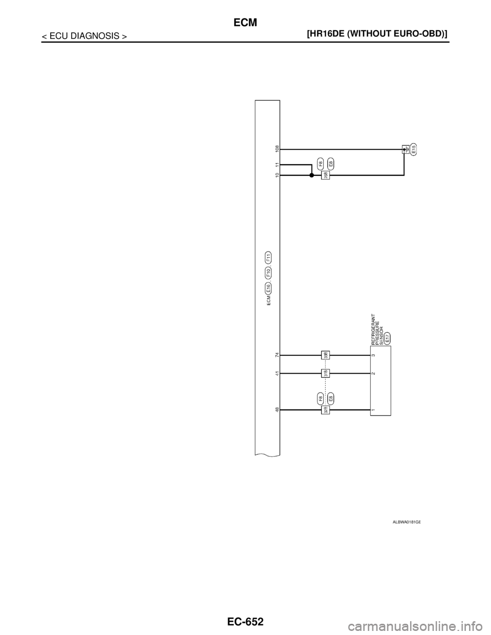 NISSAN TIIDA 2007  Service Repair Manual EC-652
< ECU DIAGNOSIS >[HR16DE (WITHOUT EURO-OBD)]
ECM
ALBWA0181GB 