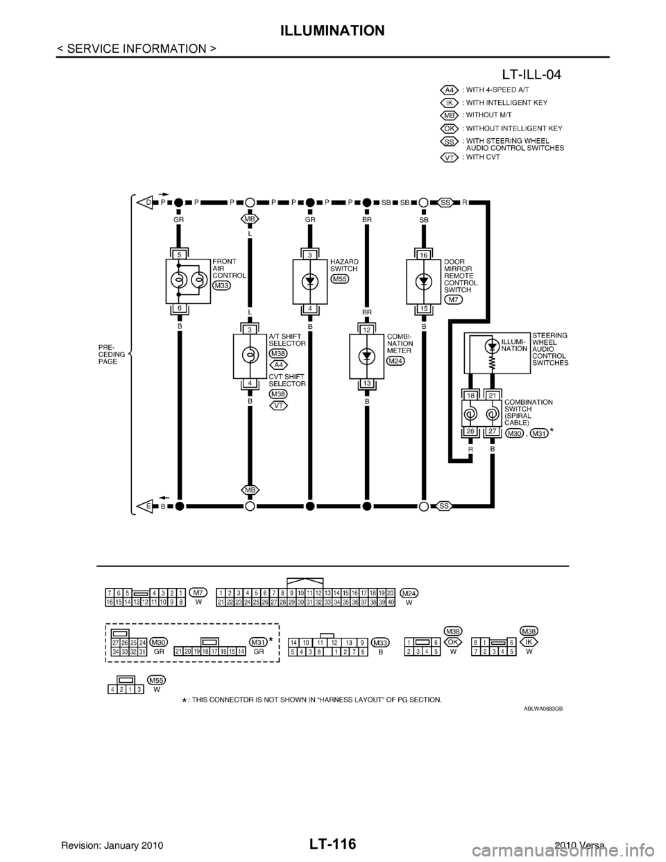 NISSAN TIIDA 2010 Service Repair Manual LT-116
< SERVICE INFORMATION >
ILLUMINATION
ABLWA0683GB
Revision: January 20102010 Versa NISSAN TIIDA 2010 Service Repair Manual LT-116
< SERVICE INFORMATION >
ILLUMINATION
ABLWA0683GB
Revision: January 20102010 Versa
