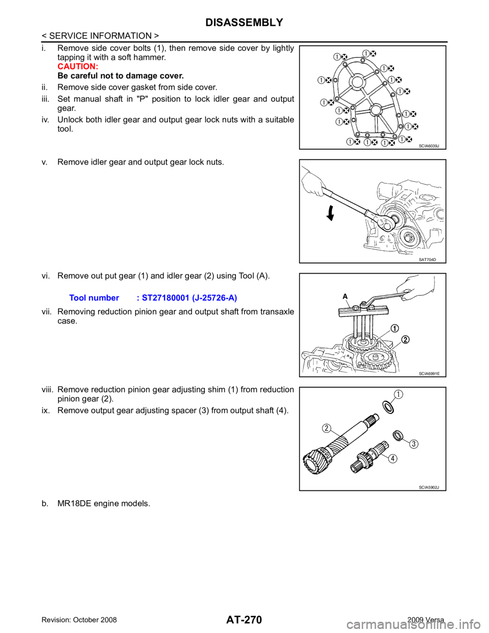 NISSAN TIIDA 2009  Service Repair Manual SAT704D 