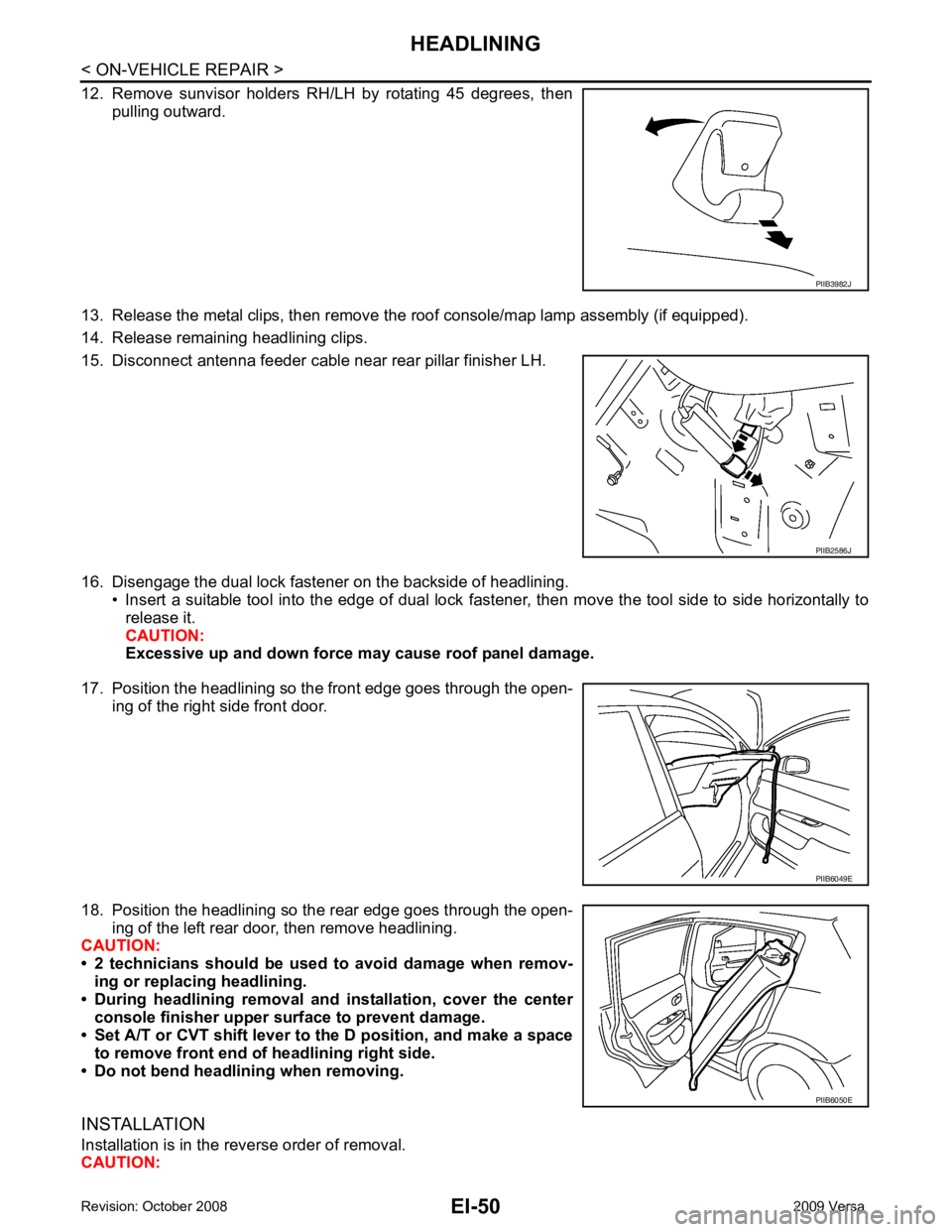 NISSAN TIIDA 2009  Service Repair Manual PIIB2586J
PIIB6050E 