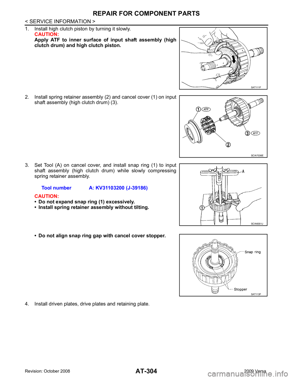 NISSAN TIIDA 2009  Service Repair Manual SCIA7036E 