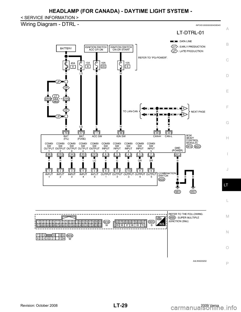 NISSAN TIIDA 2009  Service Repair Manual LT
N
O P
Wiring Diagram - DTRL -
INFOID:0000000004306545 B 
