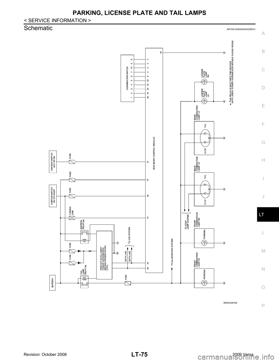 NISSAN TIIDA 2009  Service Repair Manual LT
N
O P
Schematic
INFOID:0000000004306610 