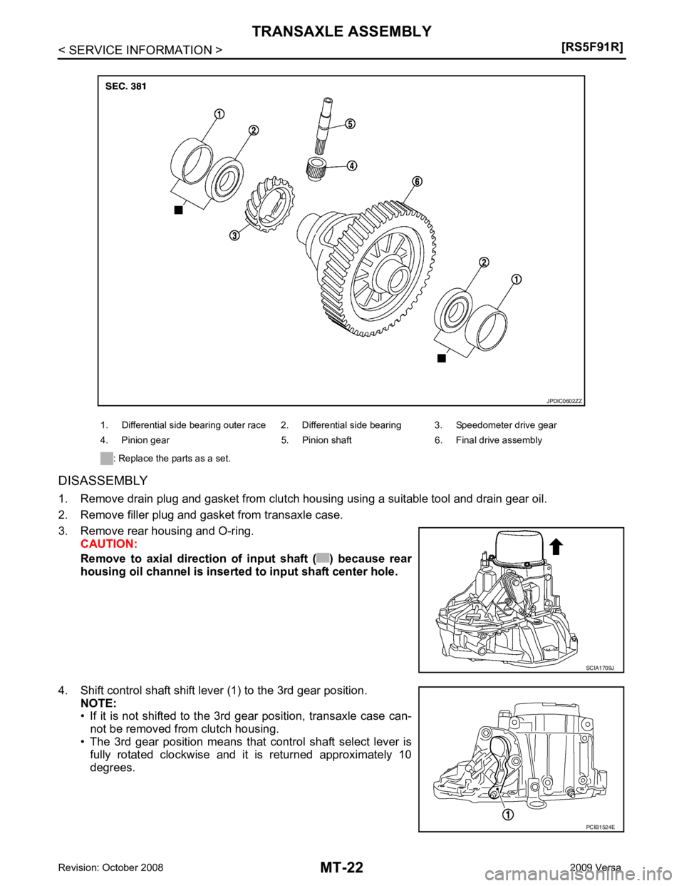 NISSAN TIIDA 2009  Service Repair Manual PCIB1524E 