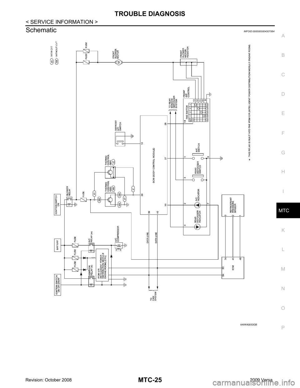 NISSAN TIIDA 2009  Service Repair Manual MTC
N
O P
Schematic
INFOID:0000000004307064 