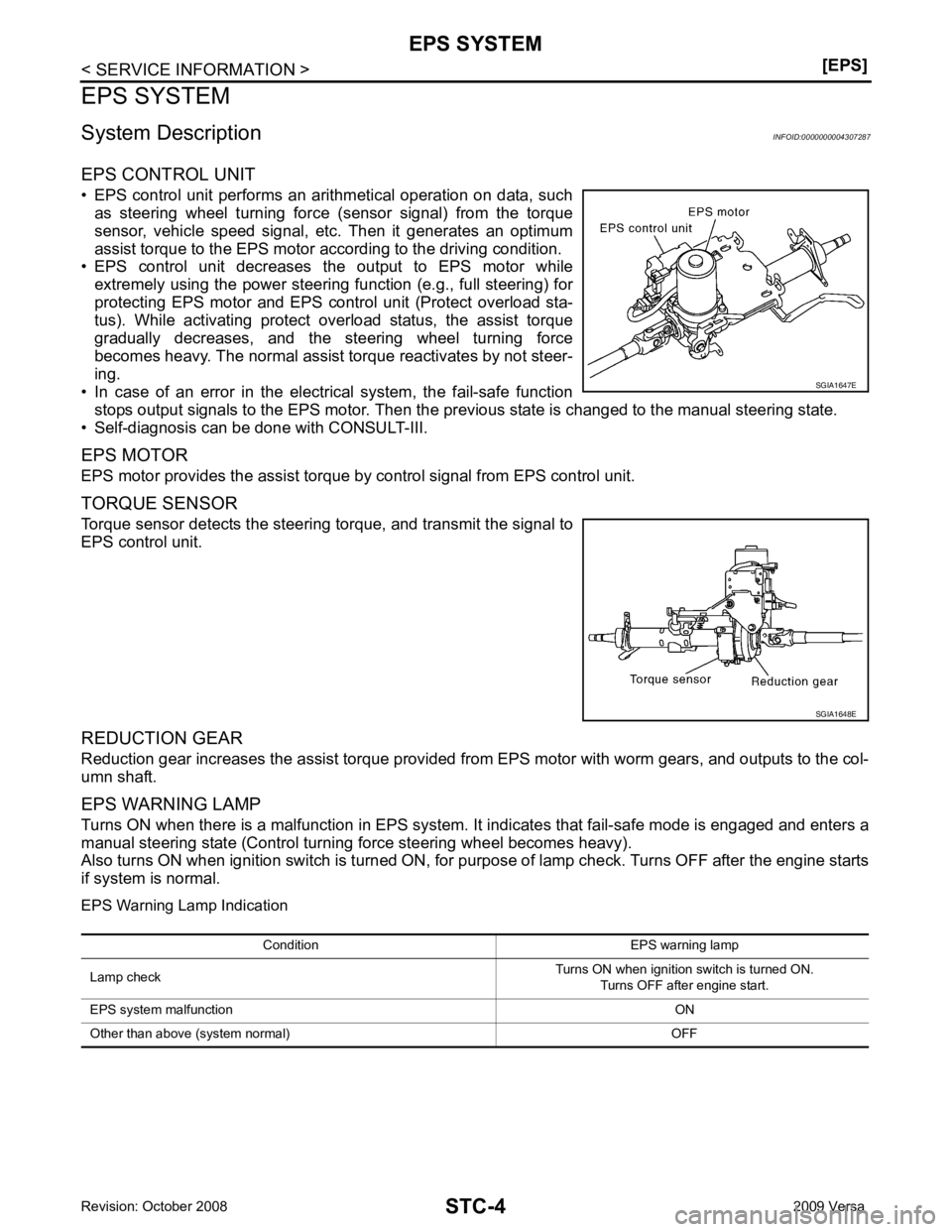 NISSAN TIIDA 2009  Service Repair Manual SGIA1648E 