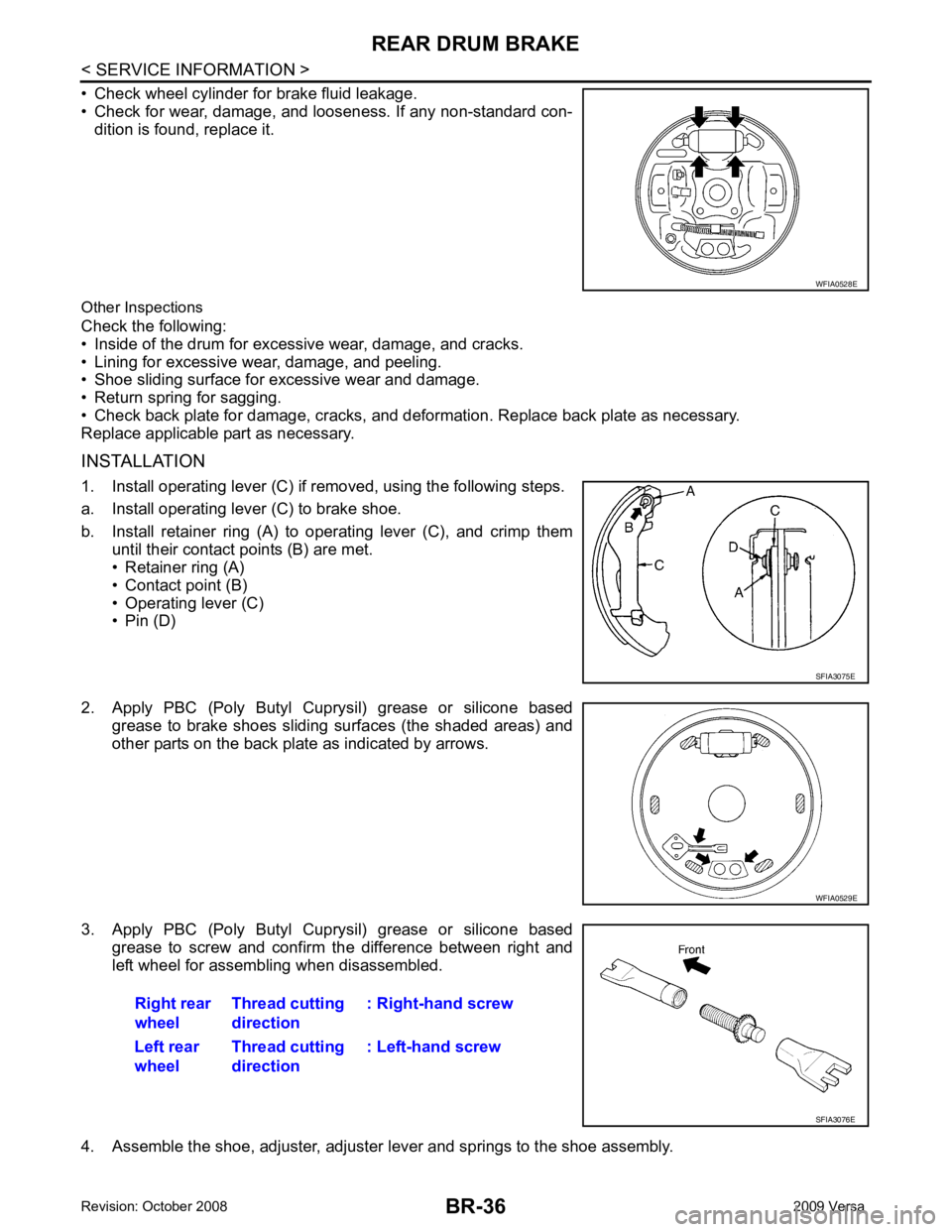 NISSAN TIIDA 2009  Service Repair Manual SFIA3075E 