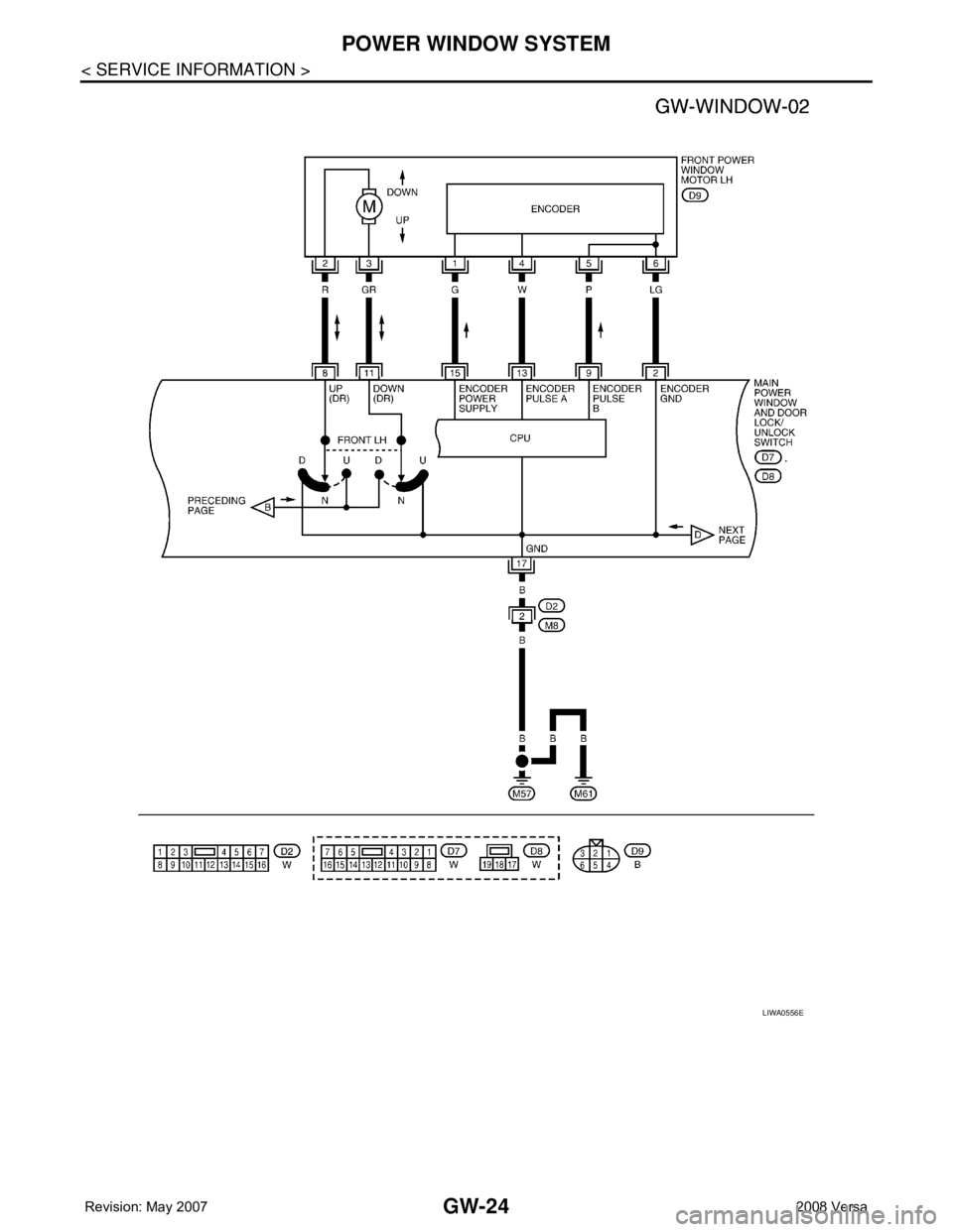 NISSAN TIIDA 2008 Service Repair Manual GW-24
< SERVICE INFORMATION >
POWER WINDOW SYSTEM
LIWA0556E NISSAN TIIDA 2008 Service Repair Manual GW-24
< SERVICE INFORMATION >
POWER WINDOW SYSTEM
LIWA0556E