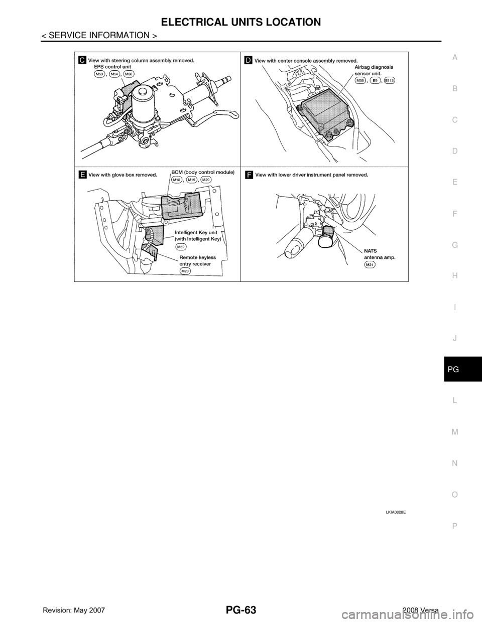 NISSAN TIIDA 2008 Service Repair Manual ELECTRICAL UNITS LOCATION
PG-63
< SERVICE INFORMATION >
C
D
E
F
G
H
I
J
L
MA
B
PG
N
O
P
LKIA0828E NISSAN TIIDA 2008 Service Repair Manual ELECTRICAL UNITS LOCATION
PG-63
< SERVICE INFORMATION >
C
D
E
F
G
H
I
J
L
MA
B
PG
N
O
P
LKIA0828E