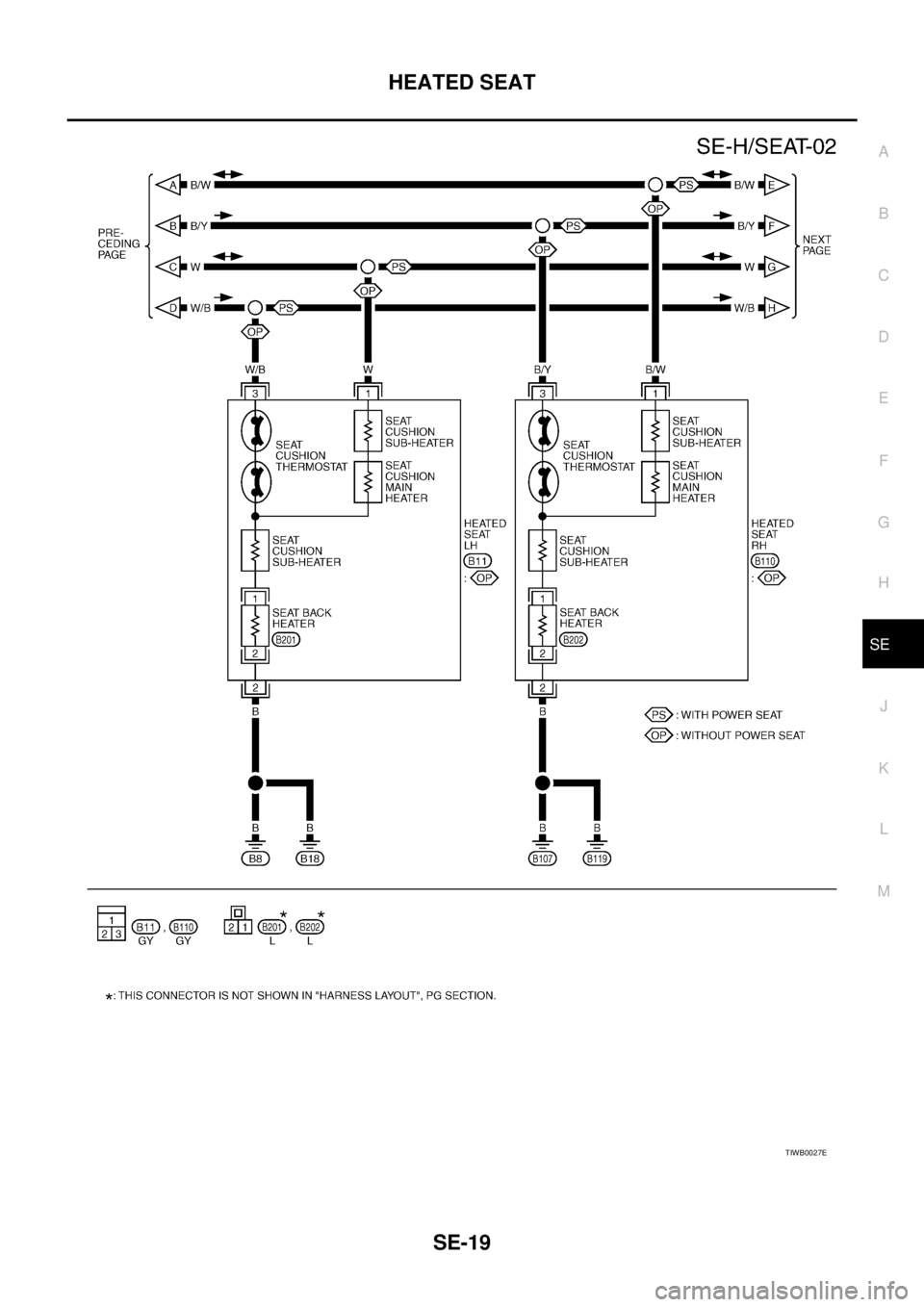 NISSAN X-TRAIL 2005 Service Repair Manual HEATED SEAT
SE-19
C
D
E
F
G
H
J
K
L
MA
B
SE
TIWB0027E NISSAN X-TRAIL 2005 Service Repair Manual HEATED SEAT
SE-19
C
D
E
F
G
H
J
K
L
MA
B
SE
TIWB0027E