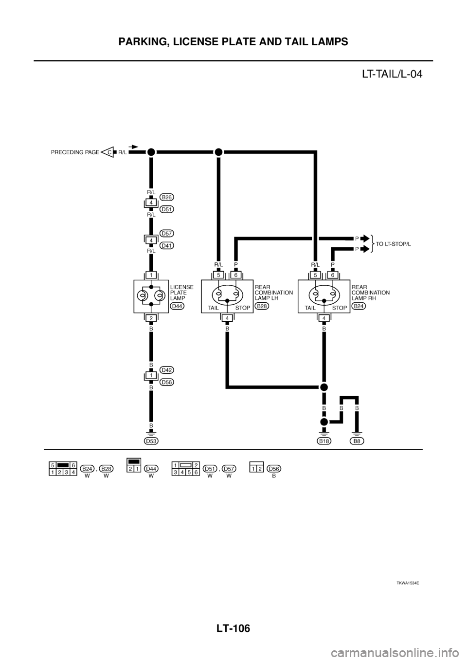 NISSAN X-TRAIL 2005  Service Repair Manual LT-106
PARKING, LICENSE PLATE AND TAIL LAMPS
 
TKWA1534E 