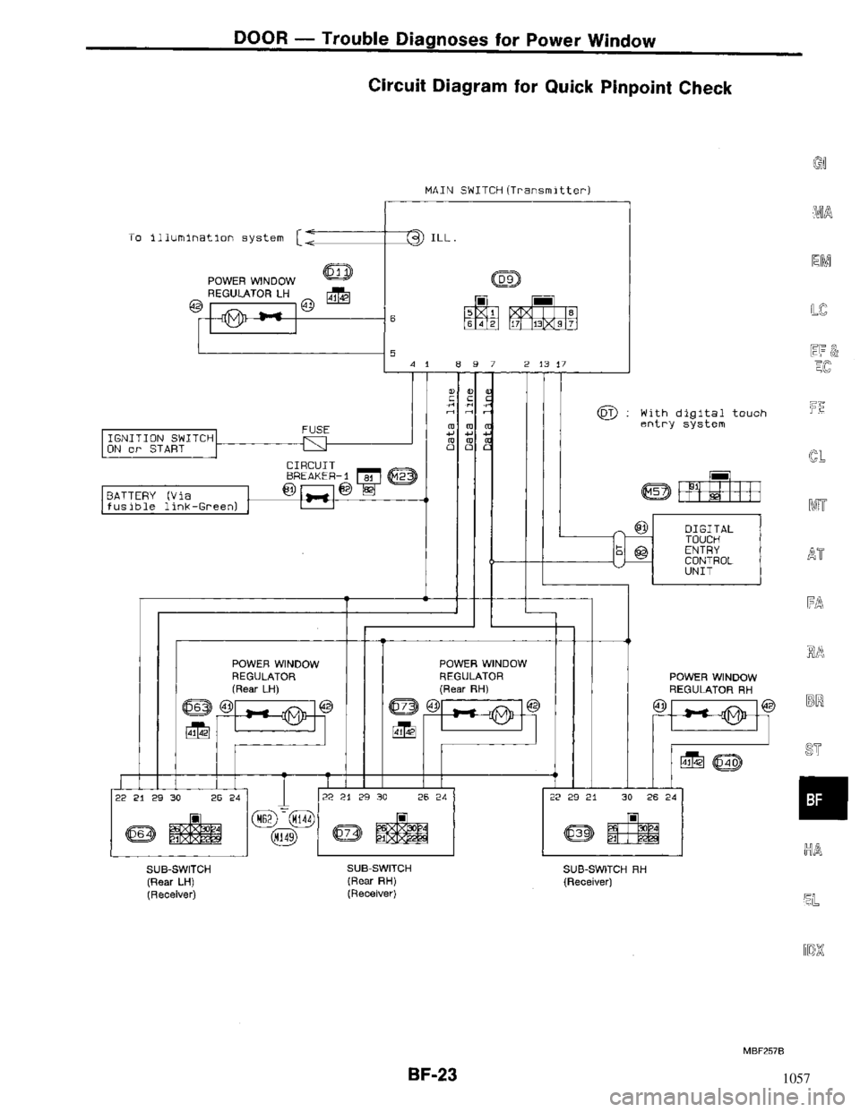 NISSAN MAXIMA 1994 A32 / 4.G Body Owners Manual 1057 