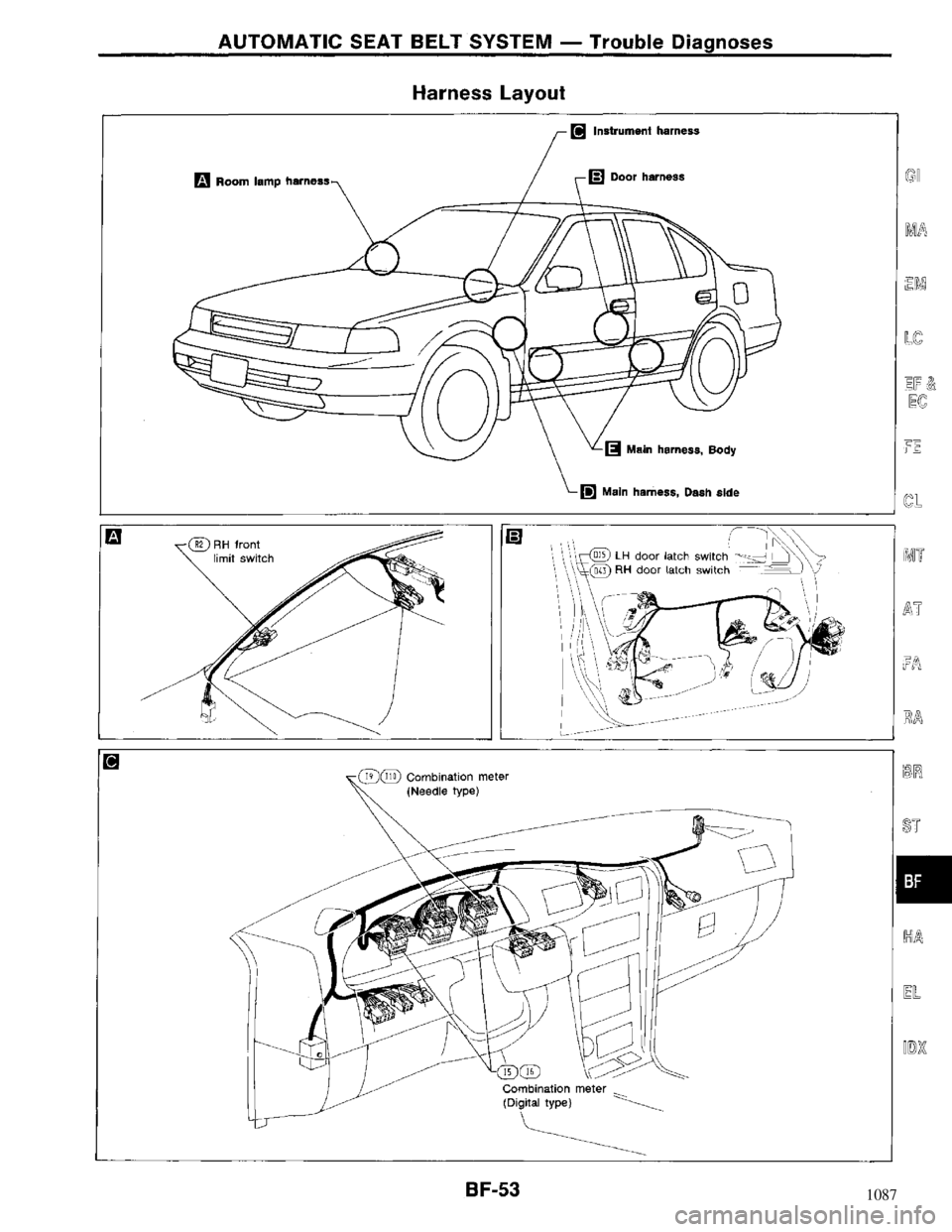 NISSAN MAXIMA 1994 A32 / 4.G Body Repair Manual 1087 