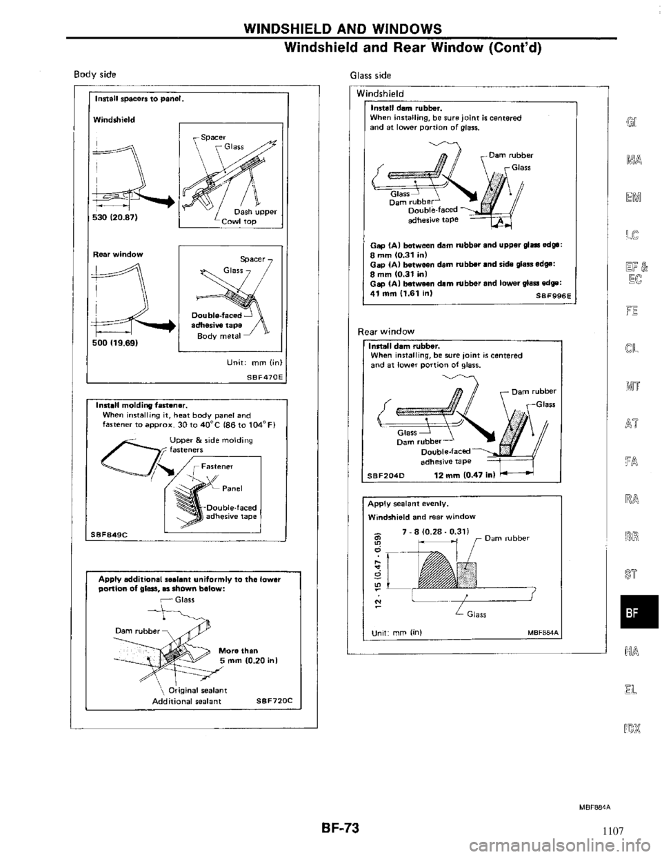 NISSAN MAXIMA 1994 A32 / 4.G Body Manual PDF 1107 