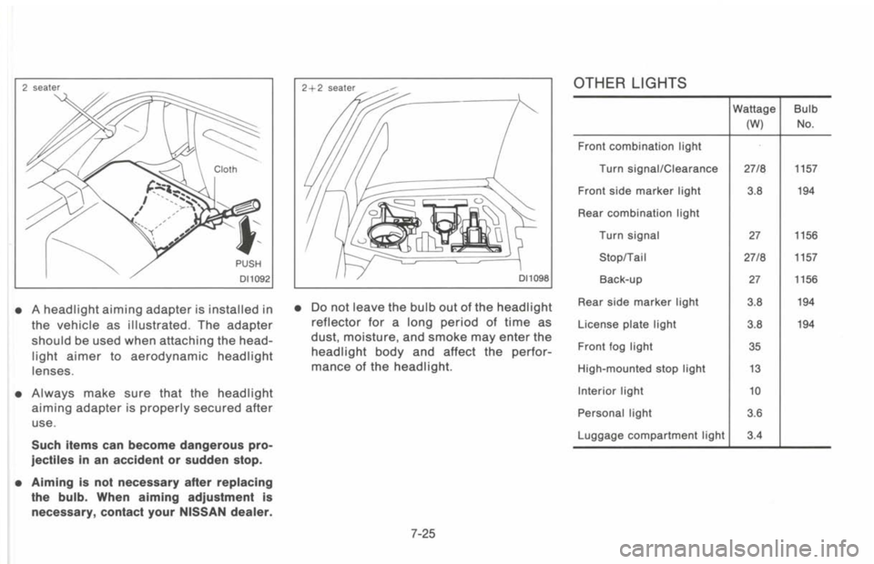 NISSAN 300ZX 1993 Owners Manual NISSAN 300ZX 1993 Owners Manual