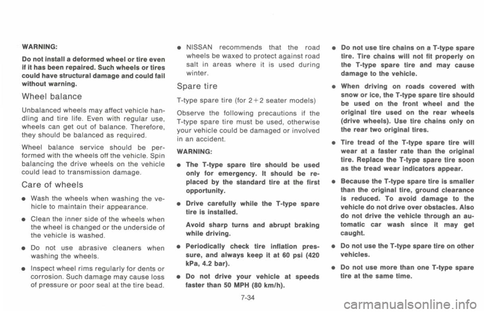 NISSAN 300ZX 1993 Owners Manual NISSAN 300ZX 1993 Owners Manual