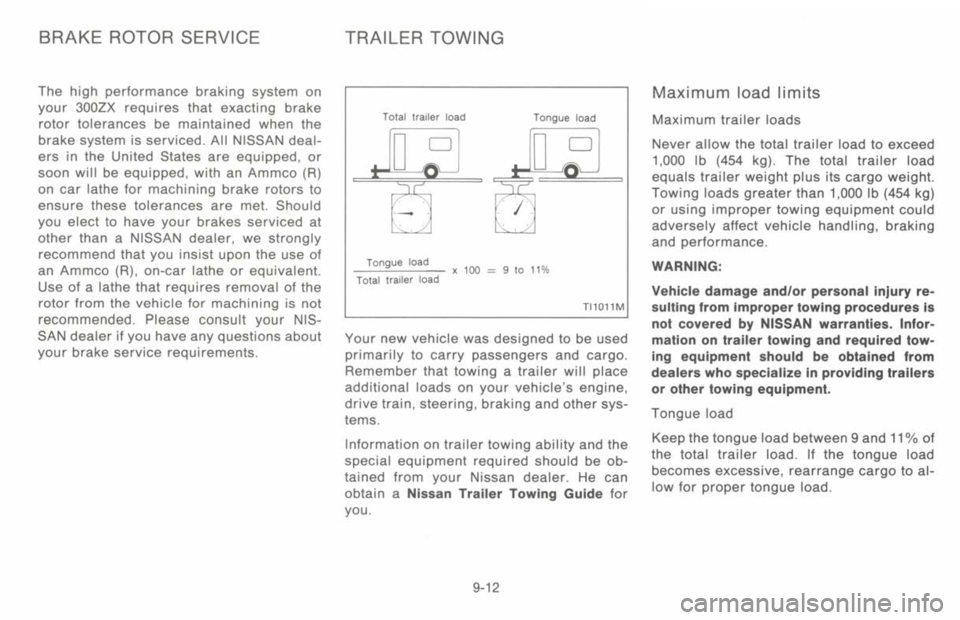 NISSAN 300ZX 1993  Owners Manual 