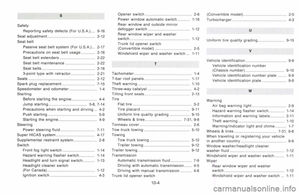 NISSAN 300ZX 1993 Owners Manual NISSAN 300ZX 1993 Owners Manual