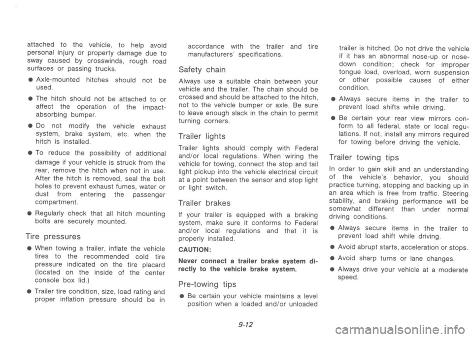 NISSAN 300ZX 1992 Owners Manual NISSAN 300ZX 1992 Owners Manual