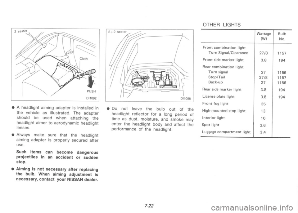 NISSAN 300ZX 1991 Owners Manual NISSAN 300ZX 1991 Owners Manual