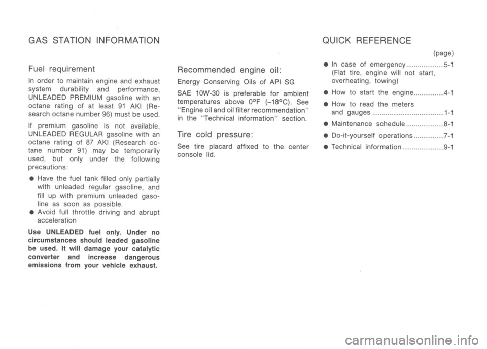 NISSAN 300ZX 1991 Owners Manual NISSAN 300ZX 1991 Owners Manual