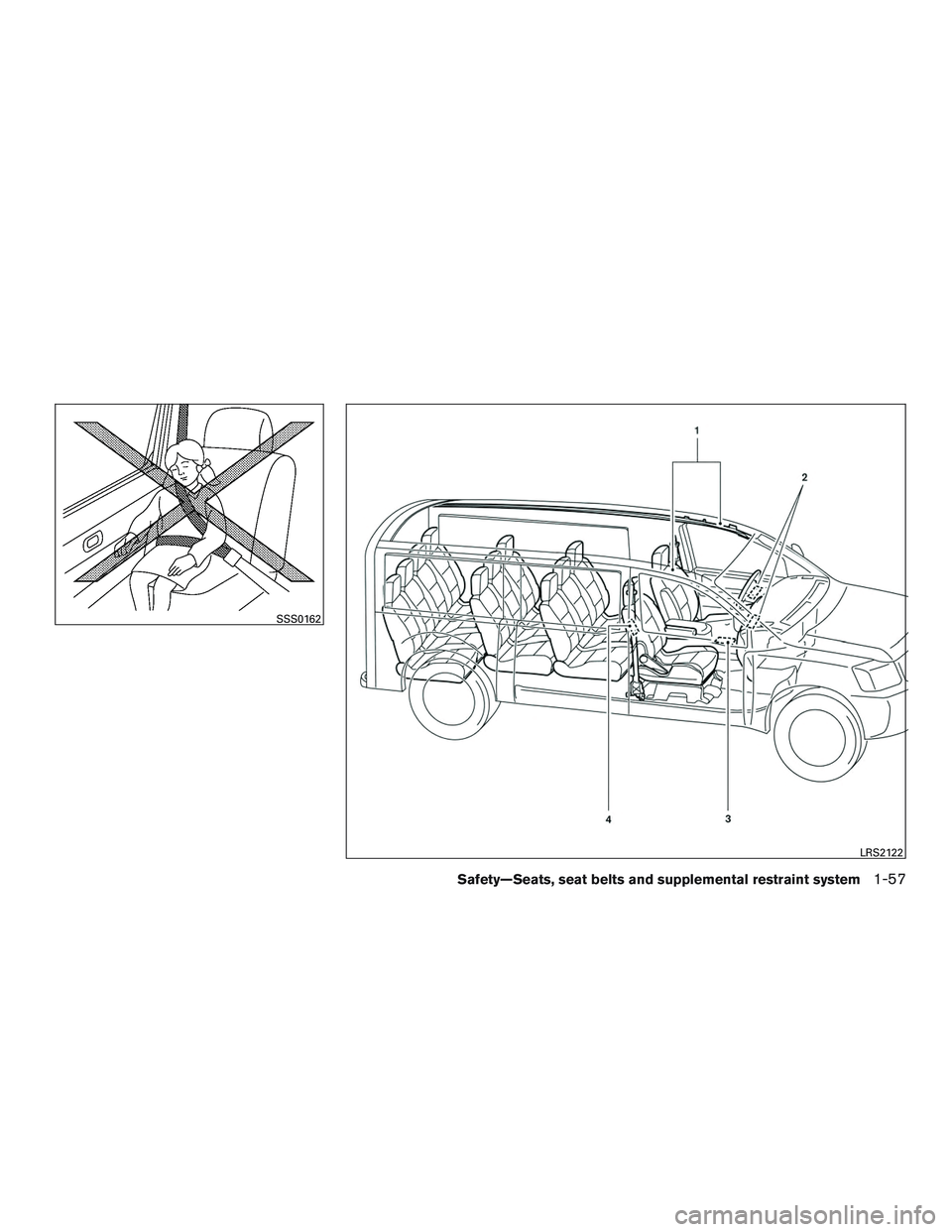 NISSAN NV PASSENGER VAN 2016 Manual PDF SSS0162
LRS2122
Safety—Seats, seat belts and supplemental restraint system1-57 NISSAN NV PASSENGER VAN 2016 Manual PDF SSS0162
LRS2122
Safety—Seats, seat belts and supplemental restraint system1-57