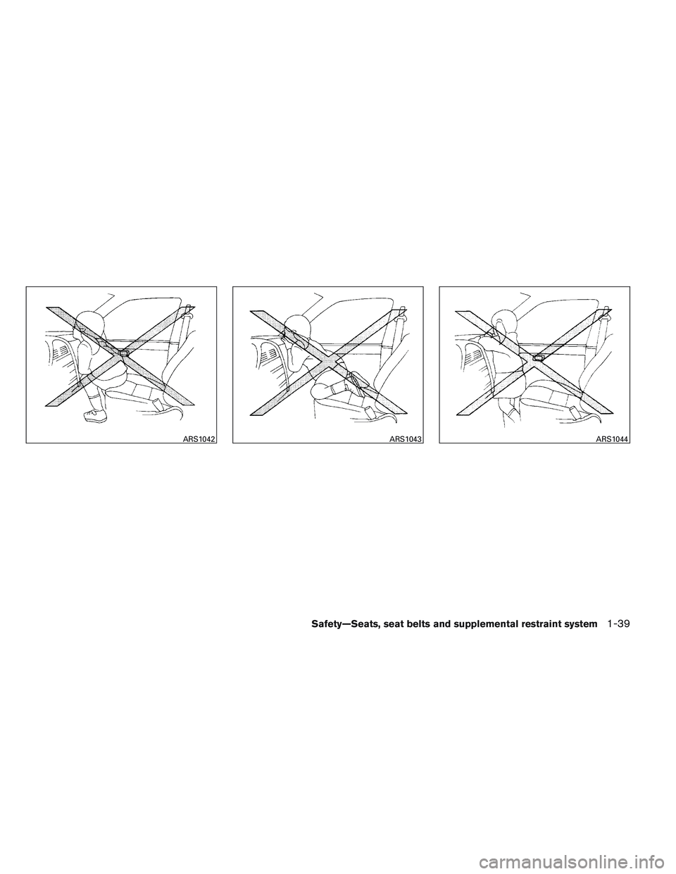 NISSAN VERSA 2013 Workshop Manual ARS1042ARS1043ARS1044
Safety—Seats, seat belts and supplemental restraint system1-39 