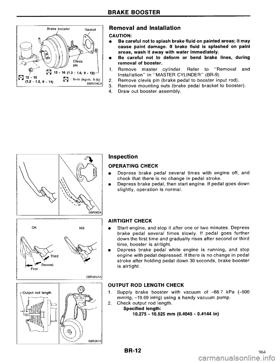 NISSAN MAXIMA 1994 A32 / 4.G Brake System User Guide 964 