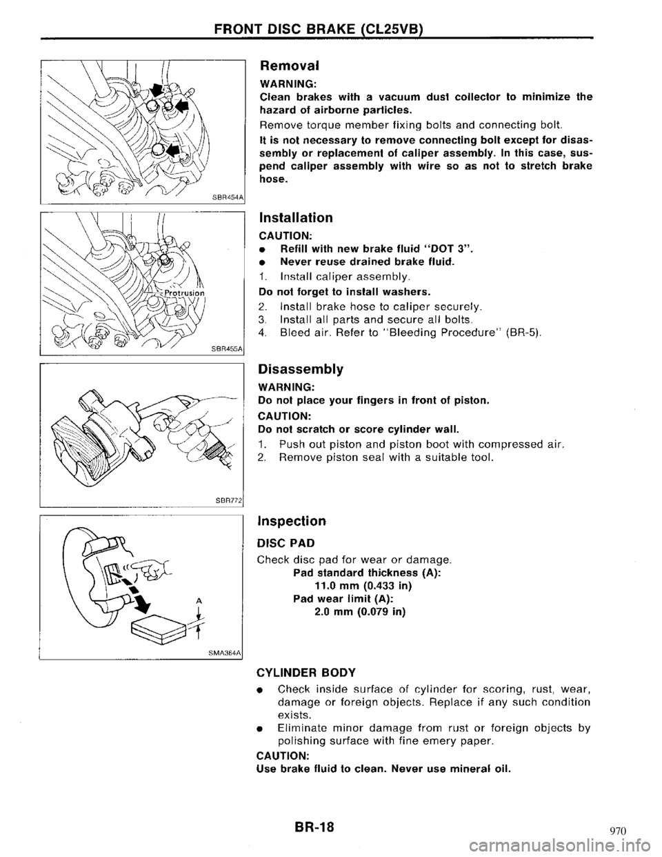 NISSAN MAXIMA 1994 A32 / 4.G Brake System User Guide 970 