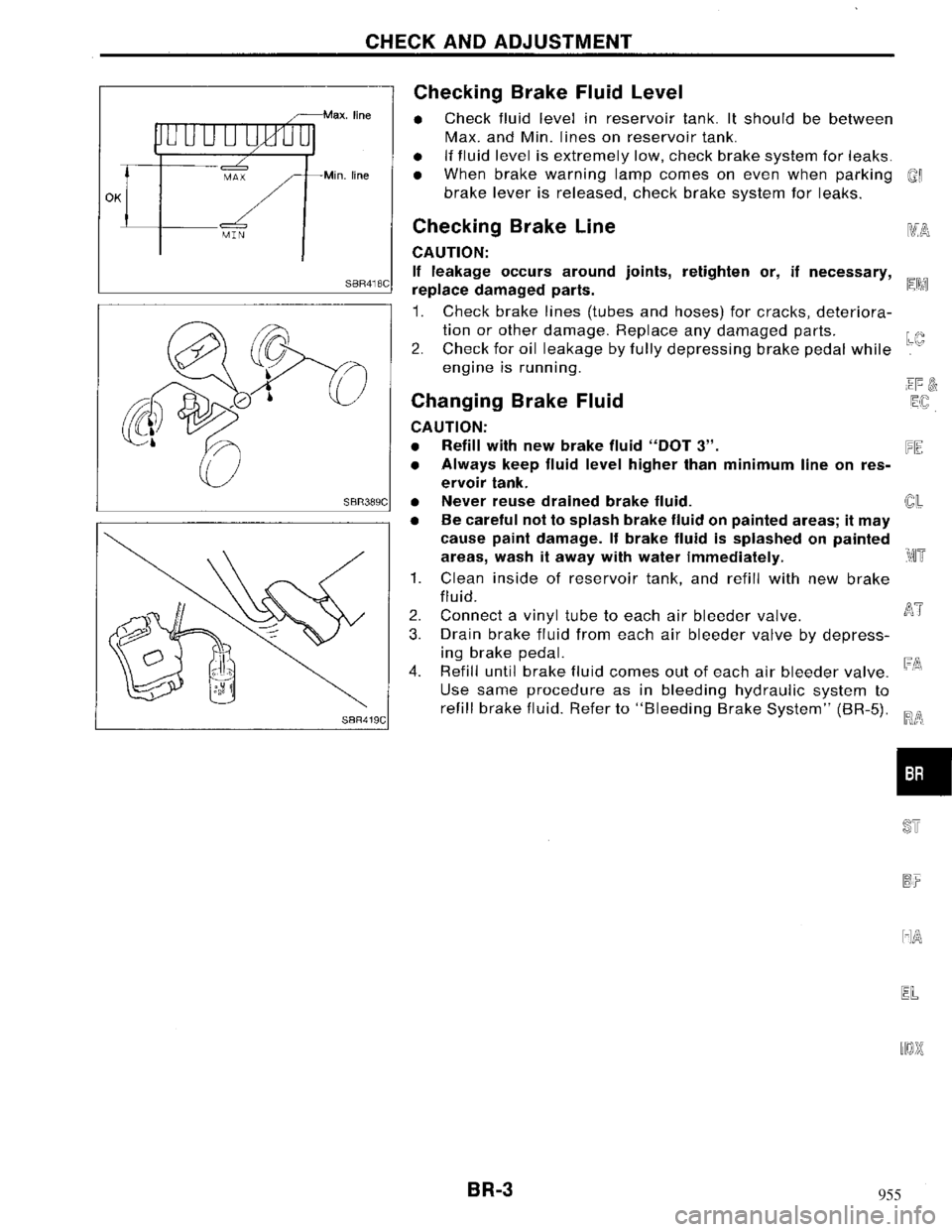 NISSAN MAXIMA 1994 A32 / 4.G Brake System Workshop Manual 955 