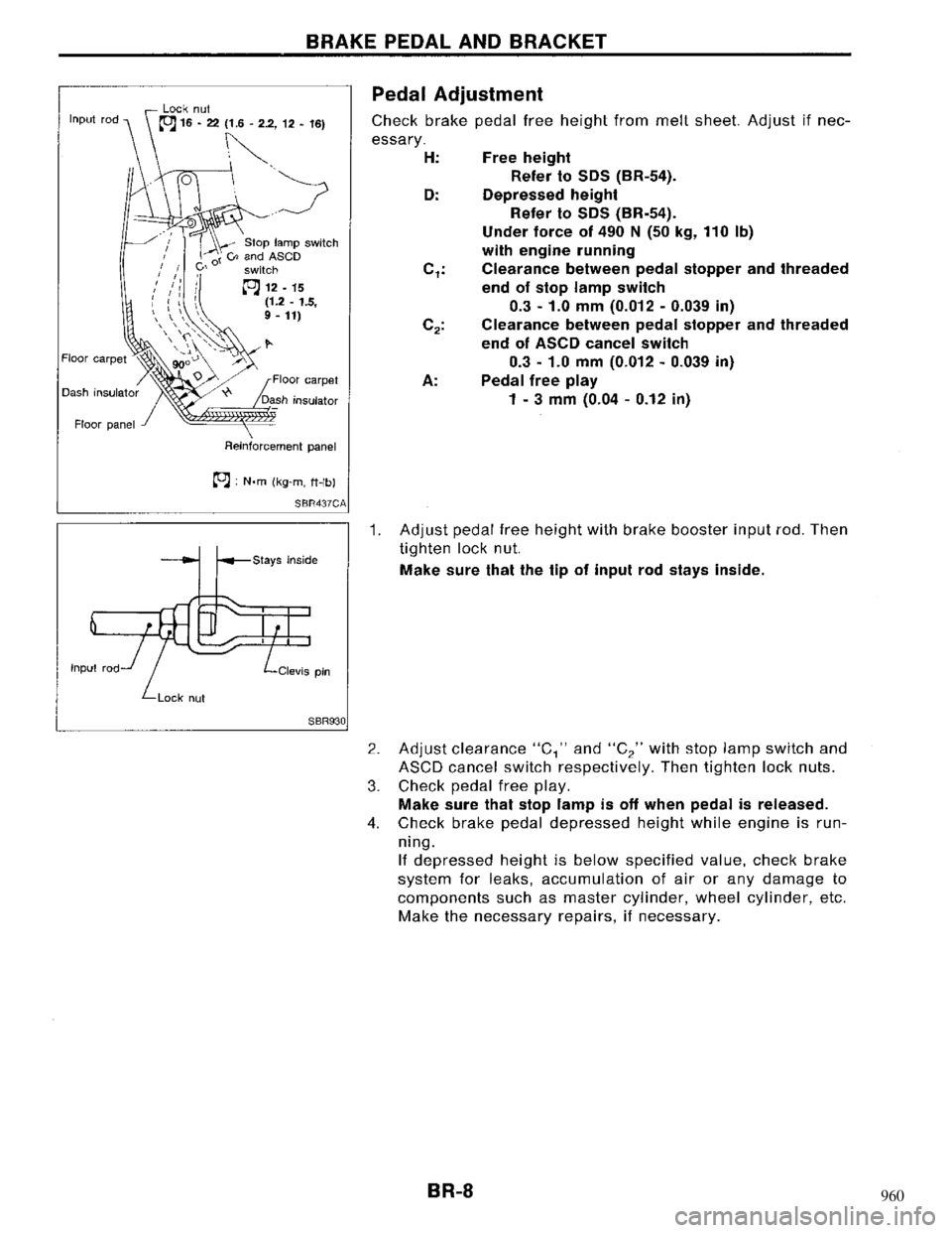 NISSAN MAXIMA 1994 A32 / 4.G Brake System Workshop Manual 960 