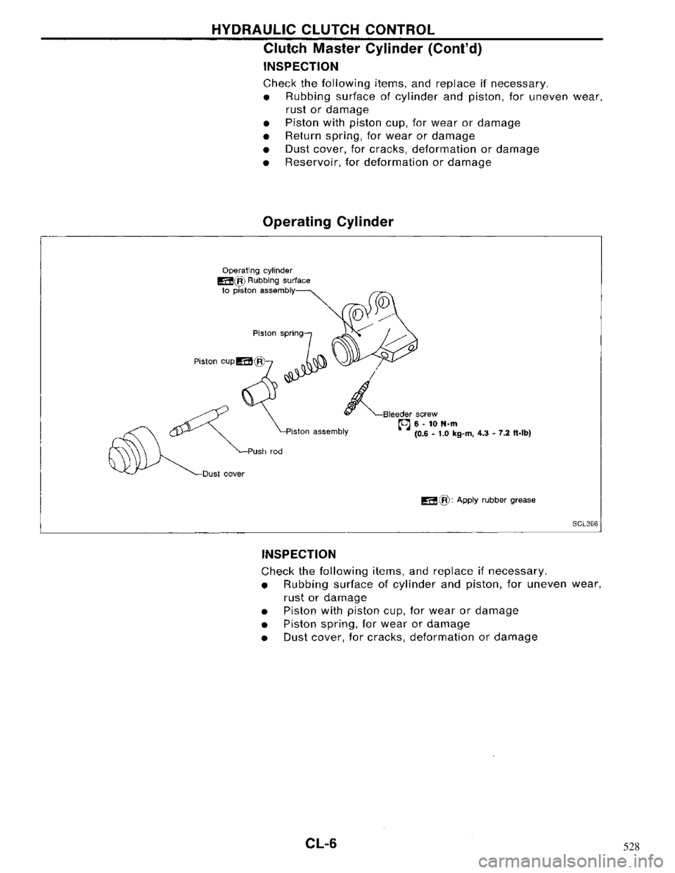 NISSAN MAXIMA 1994 A32 / 4.G Clutch Workshop Manual 528 