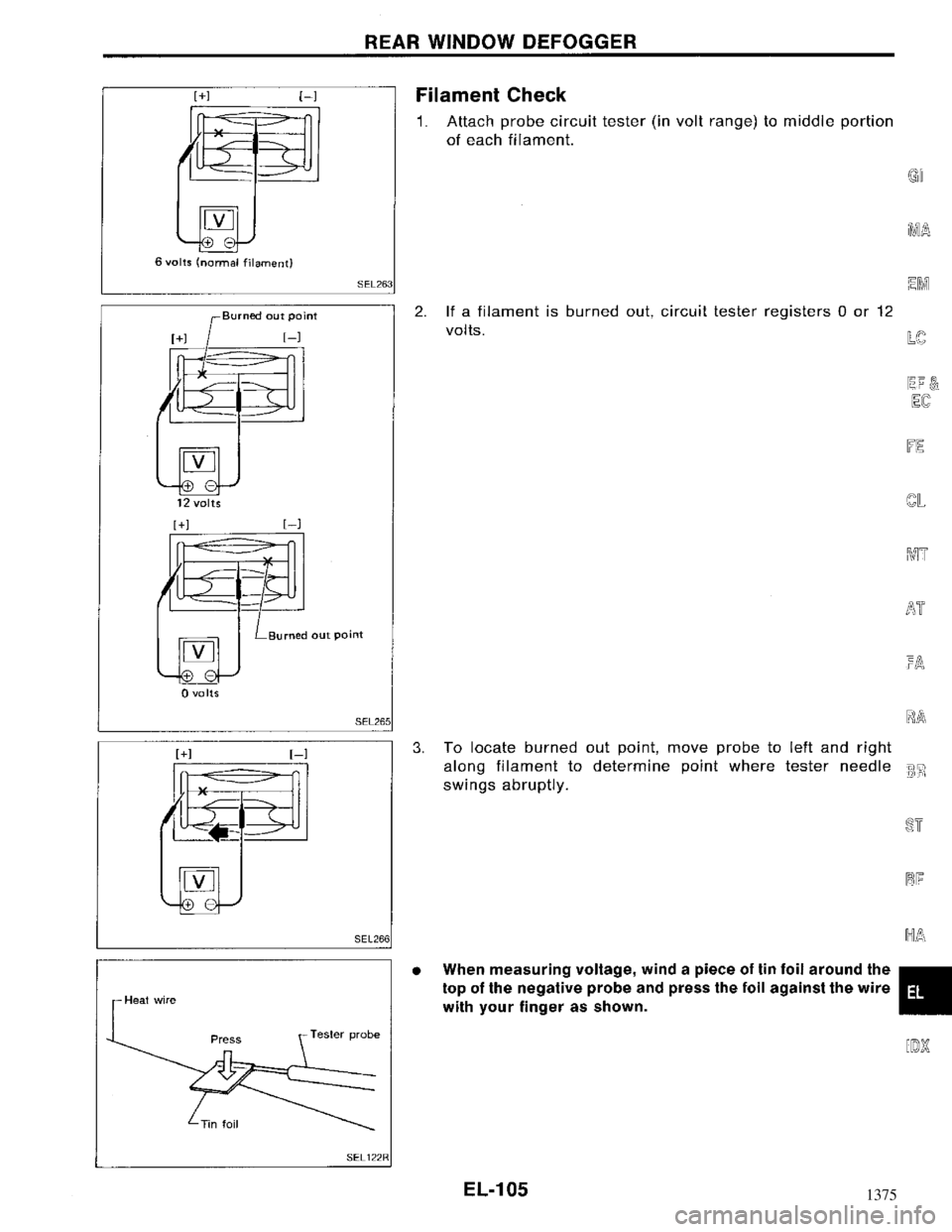 NISSAN MAXIMA 1994 A32 / 4.G Electrical System Workshop Manual 1375 NISSAN MAXIMA 1994 A32 / 4.G Electrical System Workshop Manual 1375