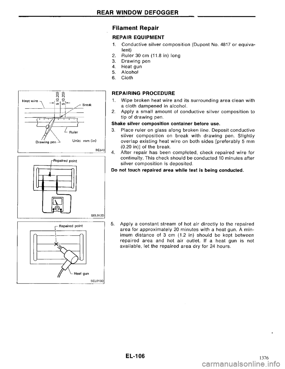 NISSAN MAXIMA 1994 A32 / 4.G Electrical System Workshop Manual 1376 NISSAN MAXIMA 1994 A32 / 4.G Electrical System Workshop Manual 1376