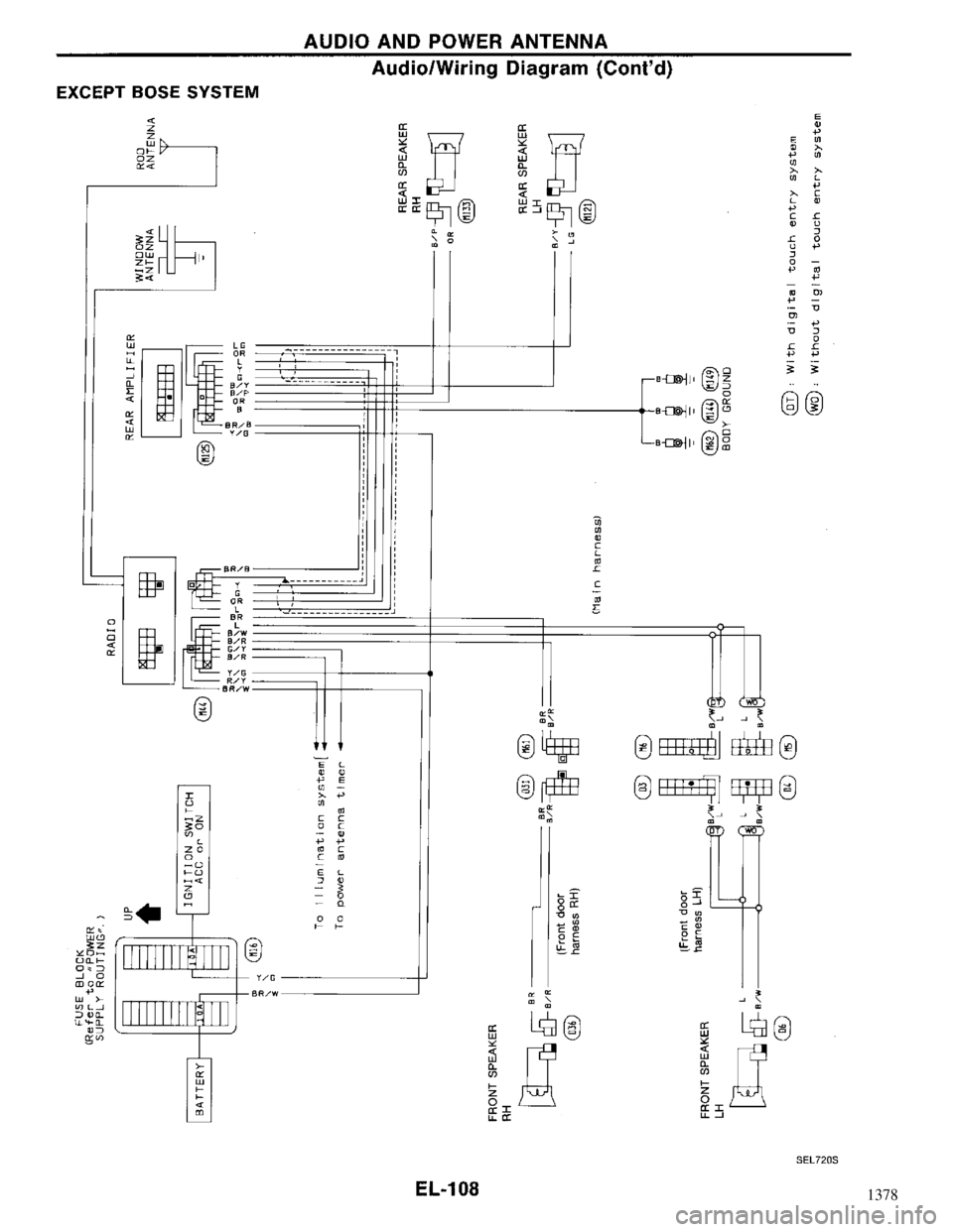 NISSAN MAXIMA 1994 A32 / 4.G Electrical System Workshop Manual 1378 NISSAN MAXIMA 1994 A32 / 4.G Electrical System Workshop Manual 1378