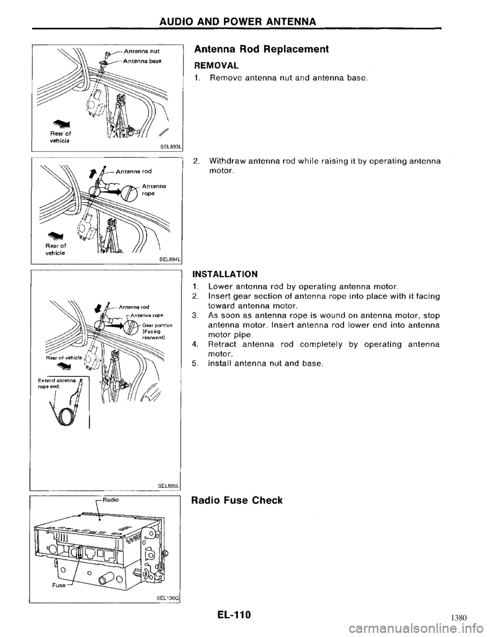 NISSAN MAXIMA 1994 A32 / 4.G Electrical System Workshop Manual 1380 NISSAN MAXIMA 1994 A32 / 4.G Electrical System Workshop Manual 1380