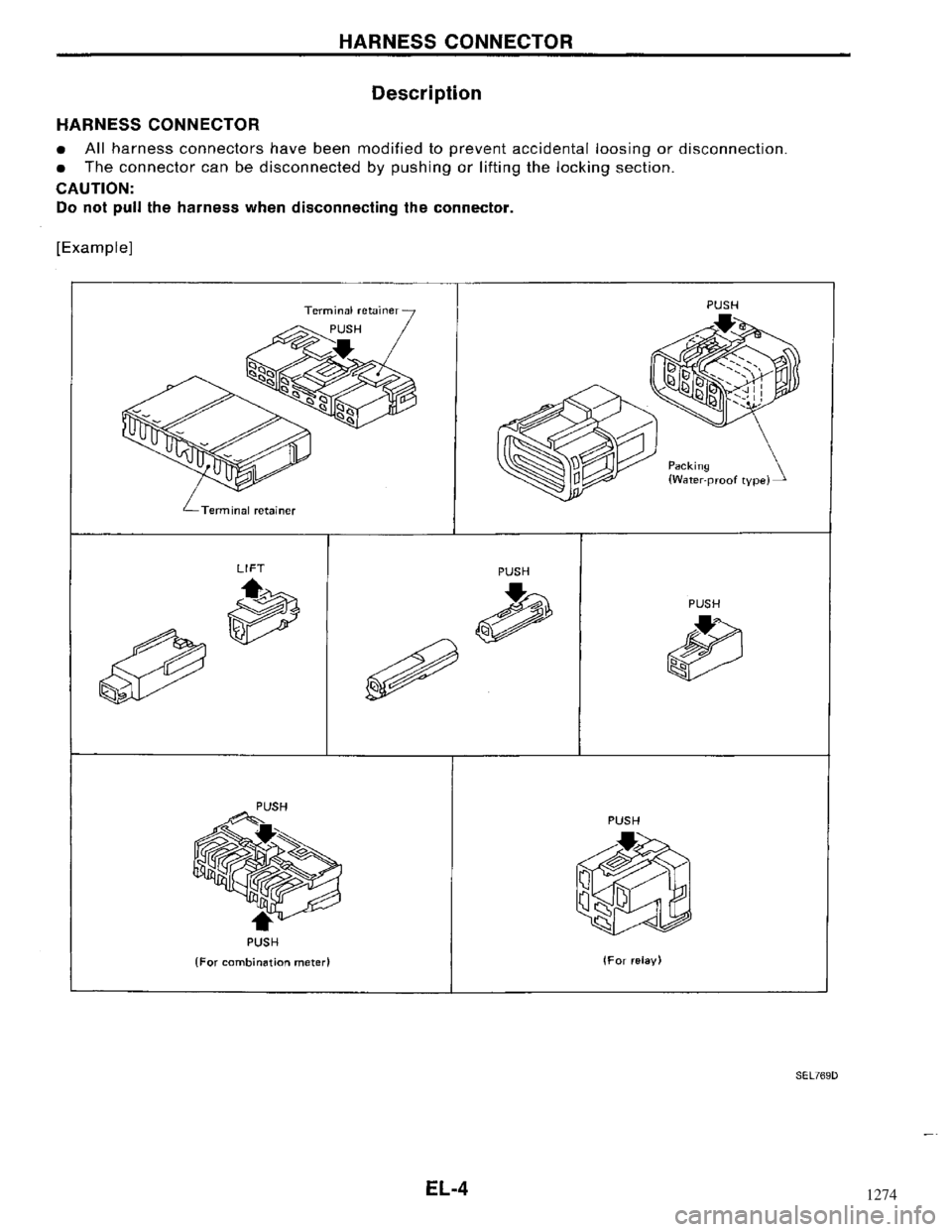 NISSAN MAXIMA 1994 A32 / 4.G Electrical System Workshop Manual 1274 