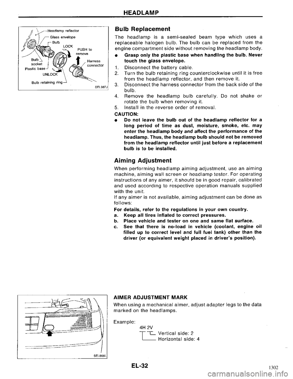 NISSAN MAXIMA 1994 A32 / 4.G Electrical System Owners Guide 1302 NISSAN MAXIMA 1994 A32 / 4.G Electrical System Owners Guide 1302