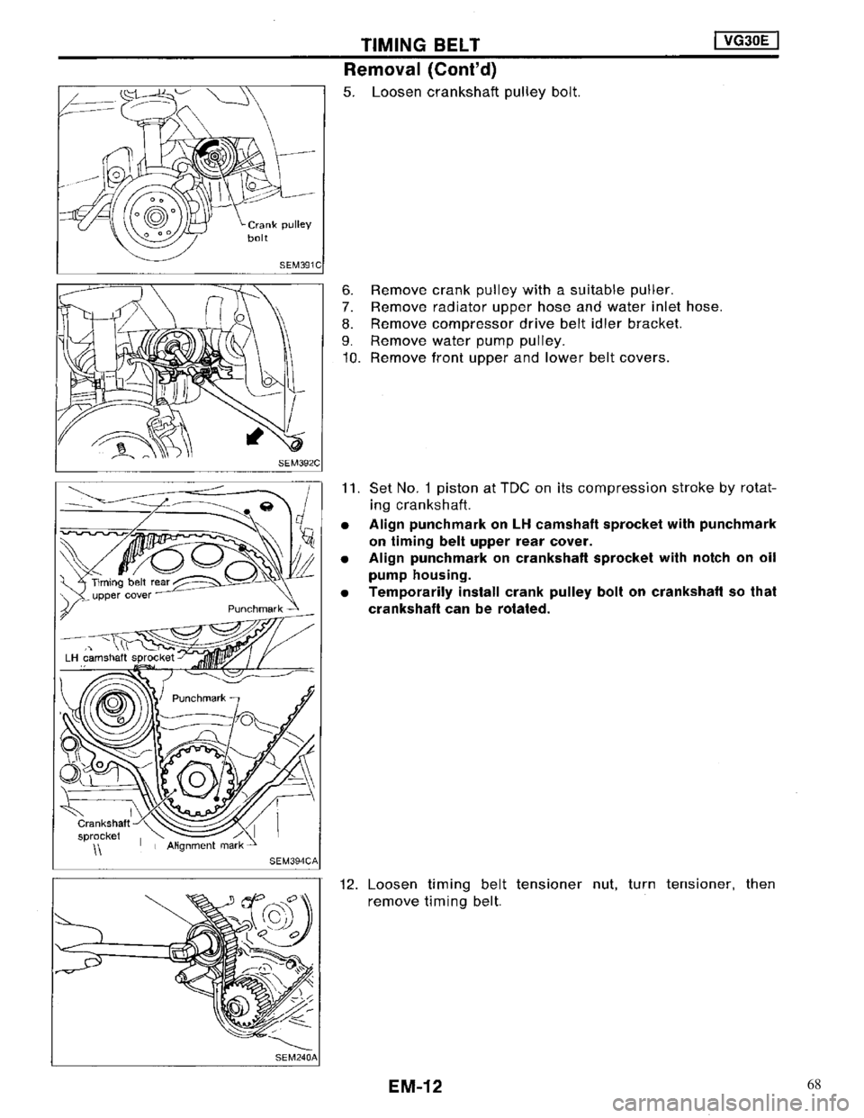 NISSAN MAXIMA 1994 A32 / 4.G Engine Mechanical User Guide 68 NISSAN MAXIMA 1994 A32 / 4.G Engine Mechanical User Guide 68